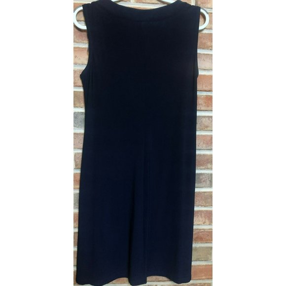 CB Elegant 2 Piece Sleeveless Shift Dress w/Sheer Jacket Sz 8 Navy, Wedding, MOB - Picture 4 of 10